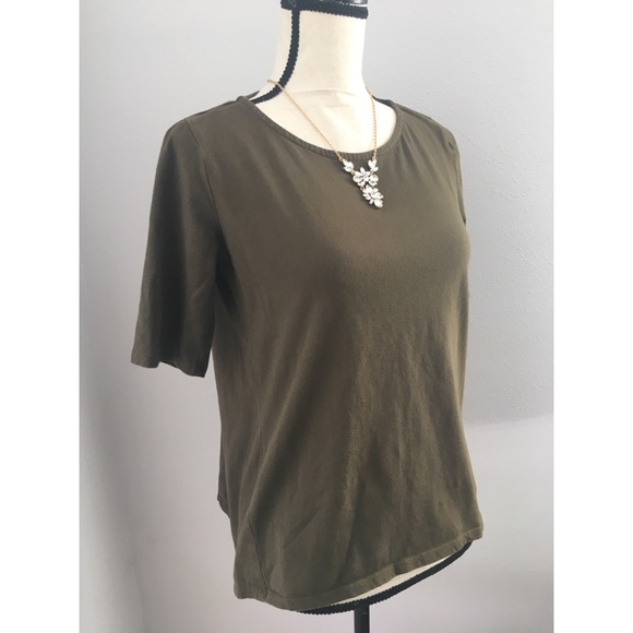 Madewell Olive Green Zip Back Swing Tee - Picture 4 of 5